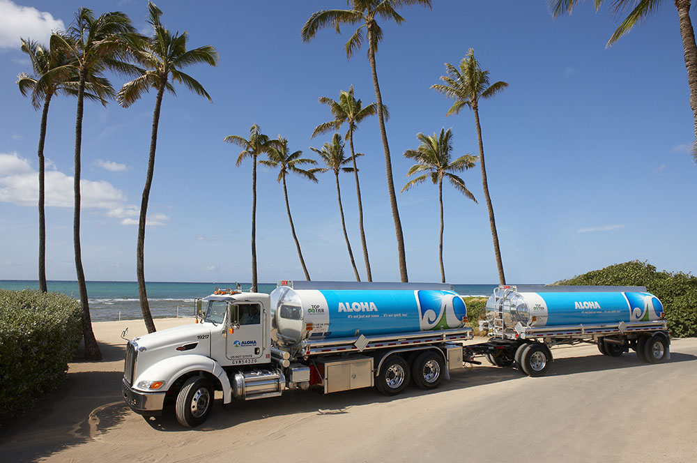 Fuel truck on road